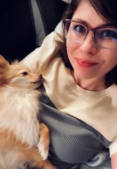 Cassidy with her dog, Winnie